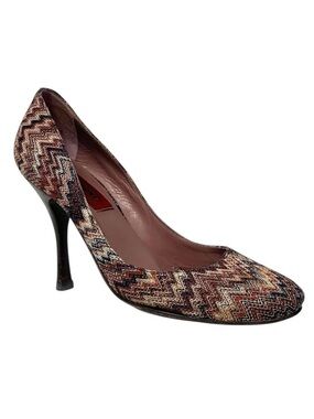 MISSONI Rashel Firenze Chiaro Chevron Zigzag Textile Heels 37